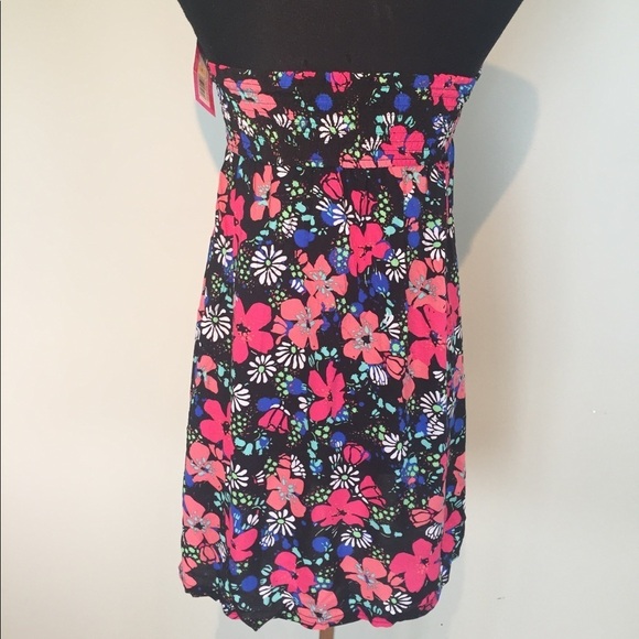 Target Floral Strapless Beach Swim Coverup Dress - Picture 3 of 3